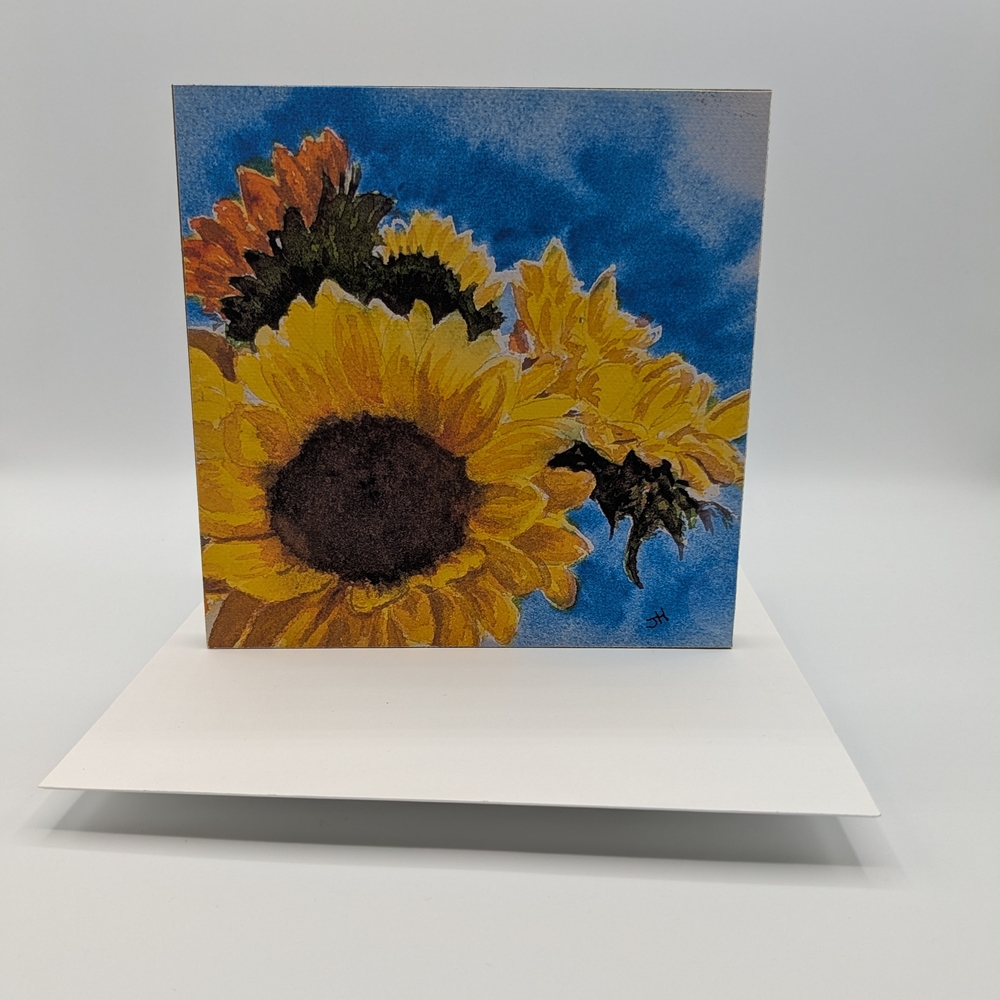 Sunflower Art Print with Blue Sky